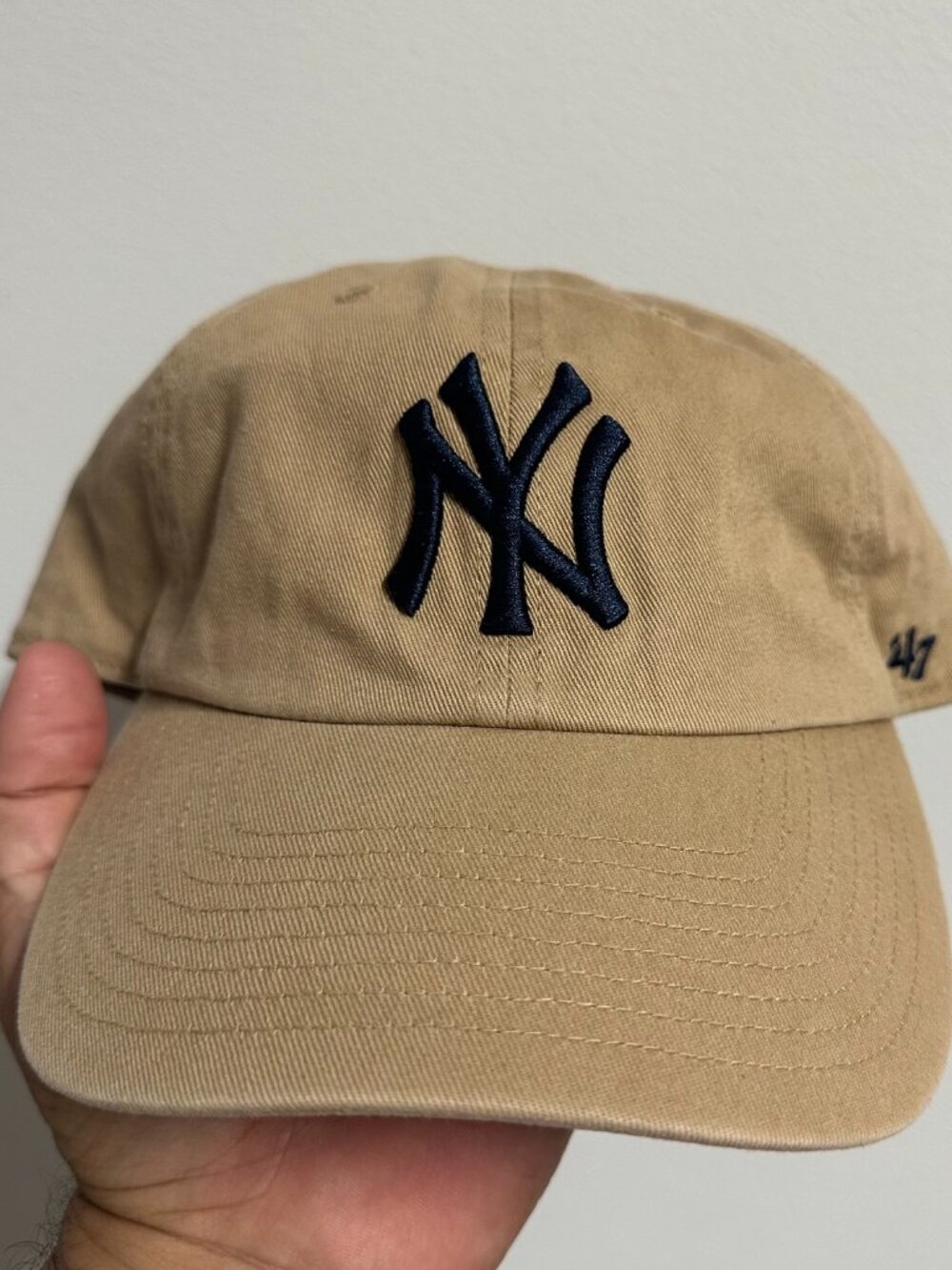 New York Yankees '47 Dad Hat Cap Khaki Brown Strapback